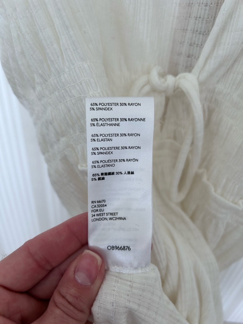 Free People Beach Bound Ruched Top Ivory White Women’s Size Medium NWOT - Picture 8 of 8